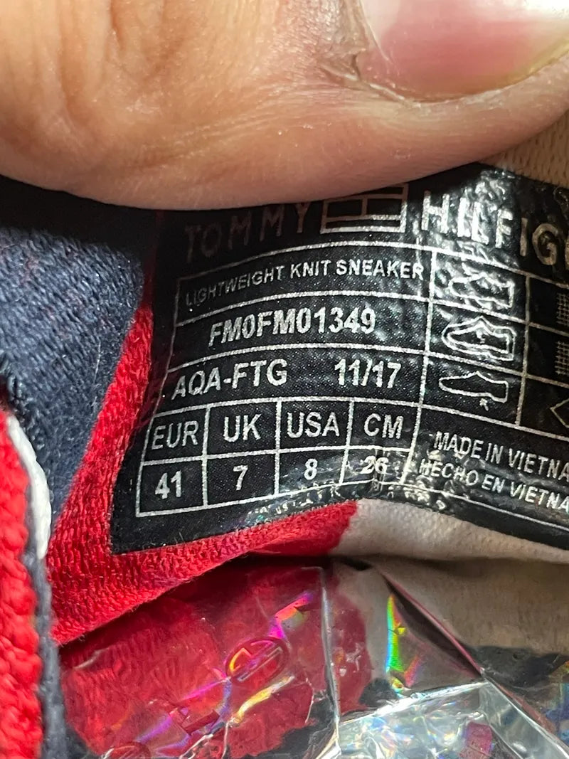 Tommy Hilfiger Red Knit Sneakers