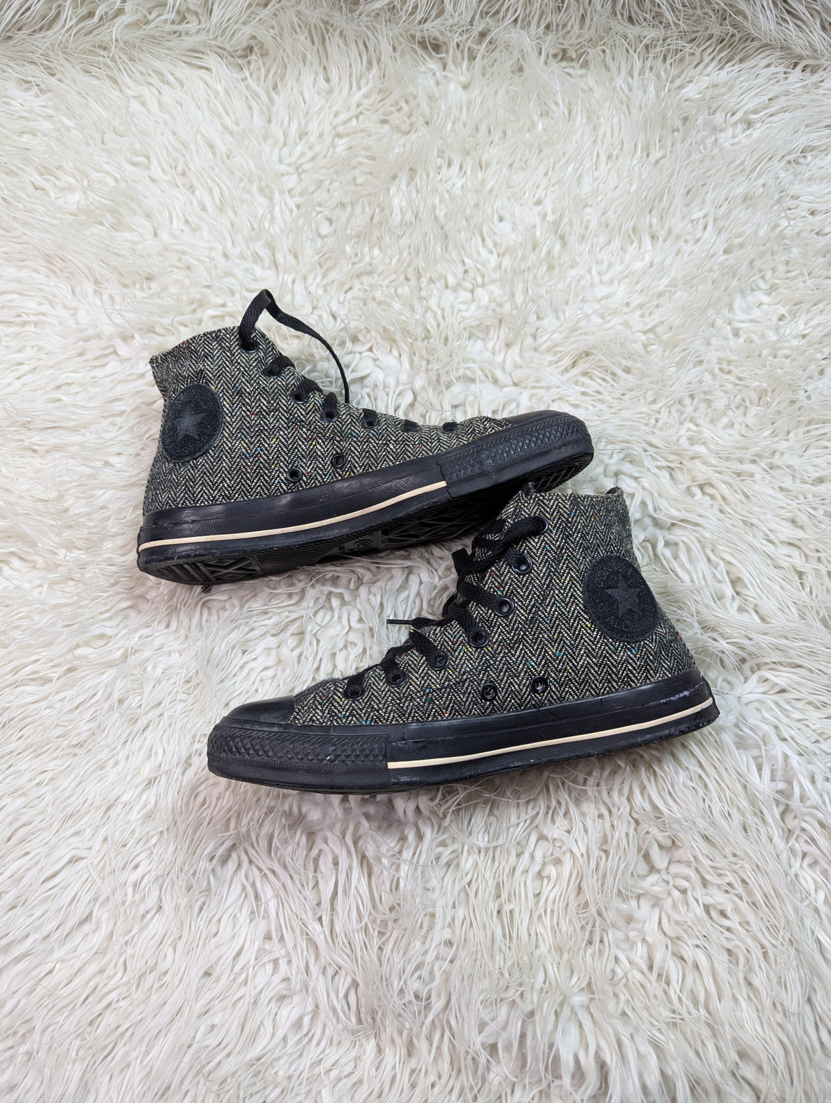 Chuck Taylor | Textured Tweed | Black & Grey | High top| Converse