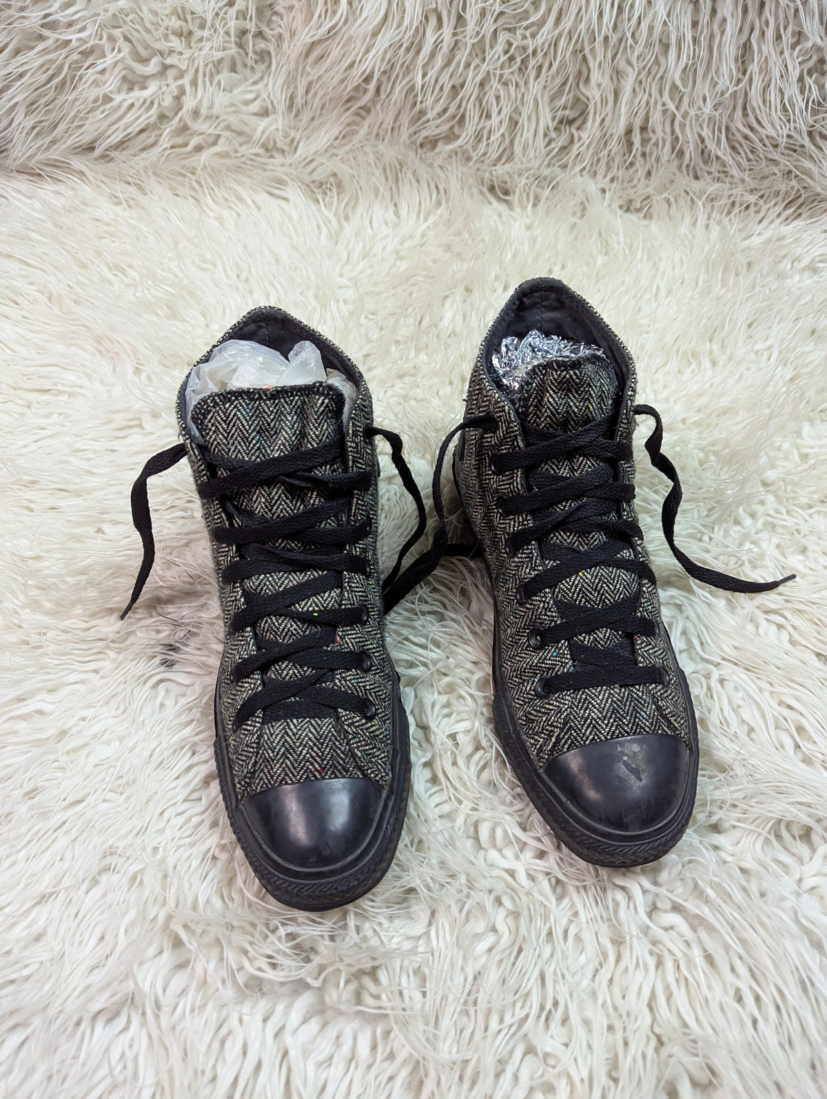 Chuck Taylor | Textured Tweed | Black & Grey | High top| Converse