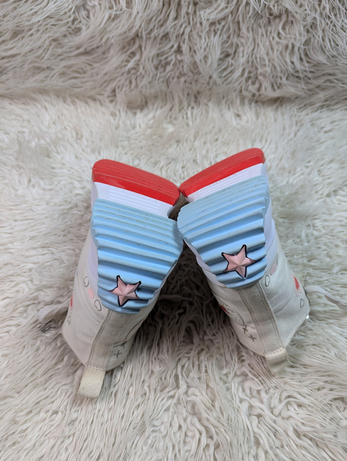 Two-tone chunky lugged platform sneakers