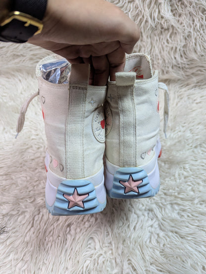 Two-tone chunky lugged platform sneakers