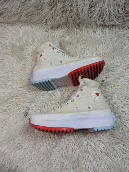 Two-tone chunky lugged platform sneakers