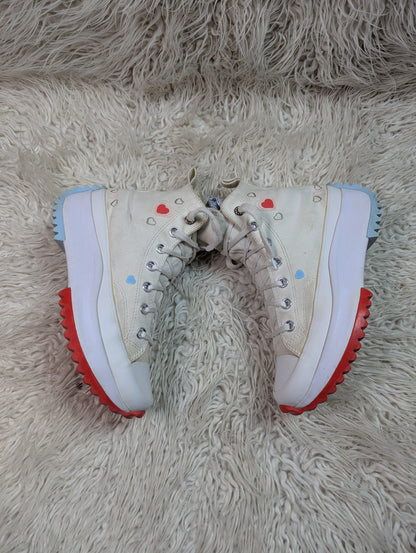 Two-tone chunky lugged platform sneakers