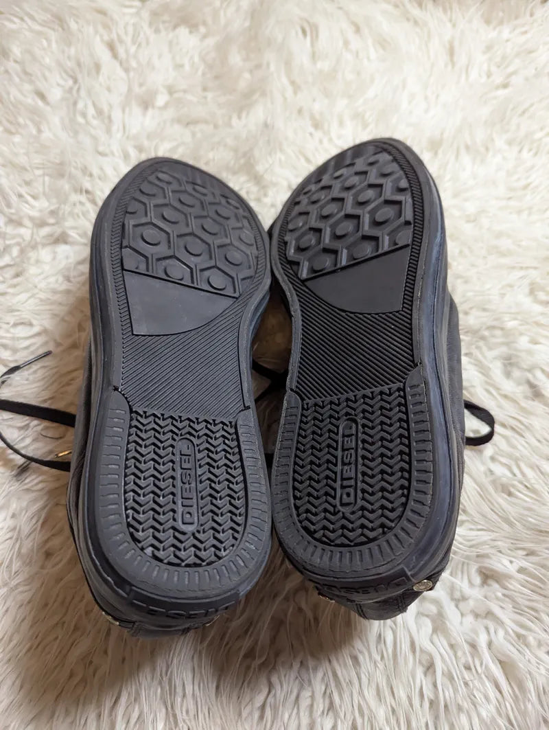 black leather Diesel Expo-Zip Low Sneakers