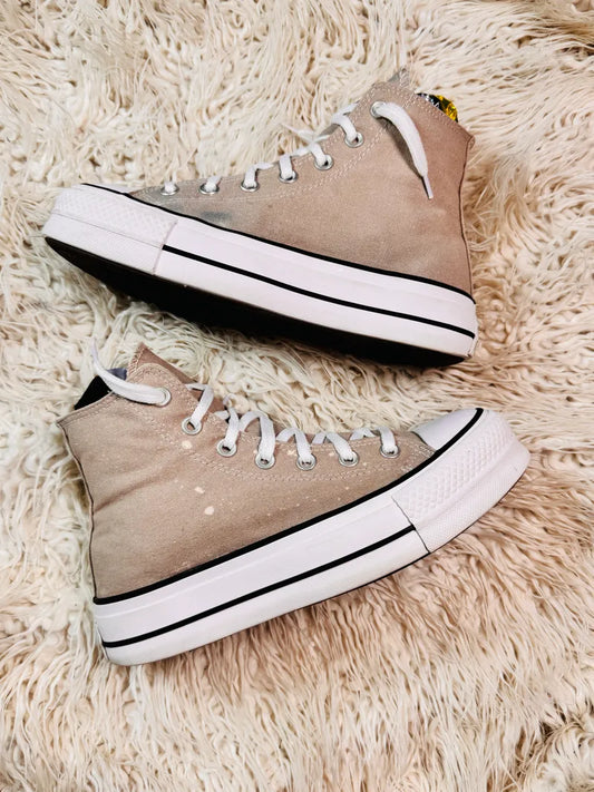 Chuck Taylor | Light brown & White | High top| Converse | Platforms