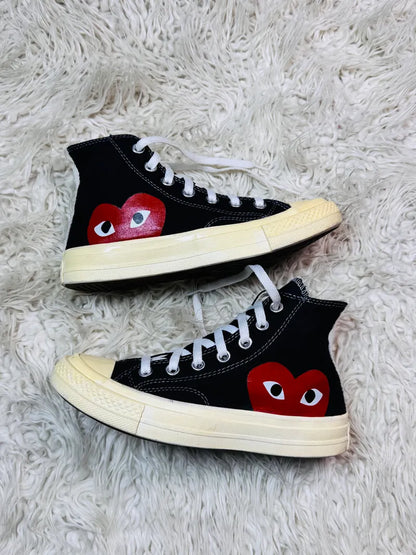 Comme des Garcons PLAY x Converse Chuck Taylor Black Sneakers