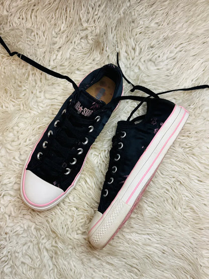 Low Top Rose Converse Black, White, Pink