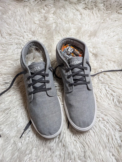 grey canvas Lacoste Ampthill chukka-style low-top sneakers