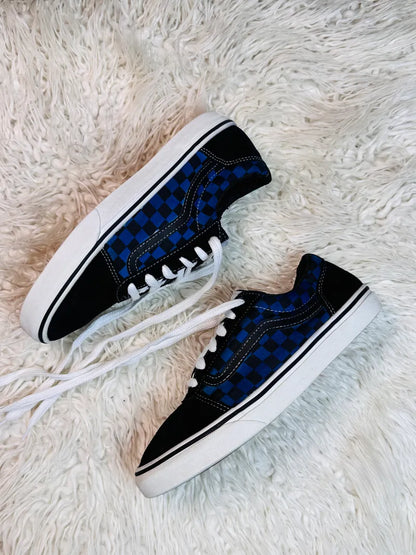 Vans | Black & Blue Checkers | Old Skool