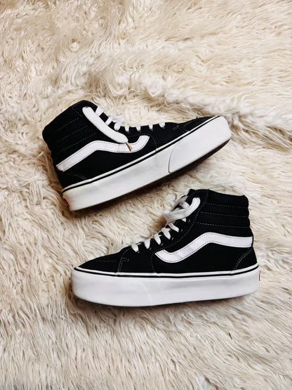 Vans | Black & White | Hi Top | Old Skool Hi Heel