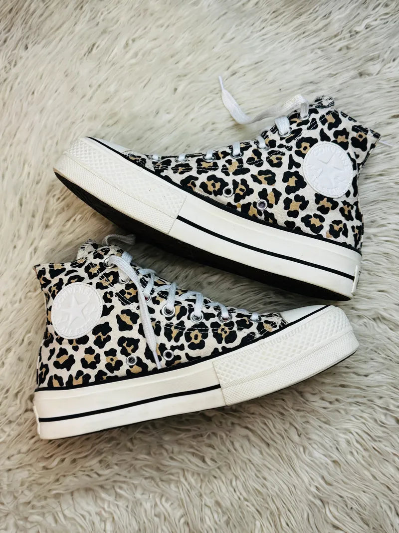 Converse Chuck Taylor Lift Leopard High Top Driftwood/Light Fawn/Black