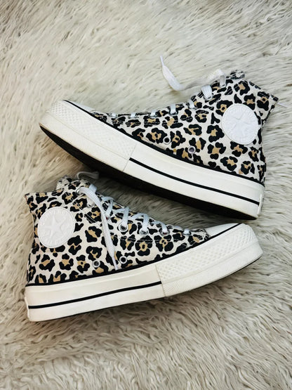 Converse Chuck Taylor Lift Leopard High Top Driftwood/Light Fawn/Black