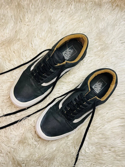 Leather Black&White Van's Low Top 🖤