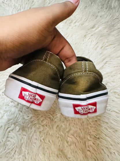 Vans Olive Green Slip Ons