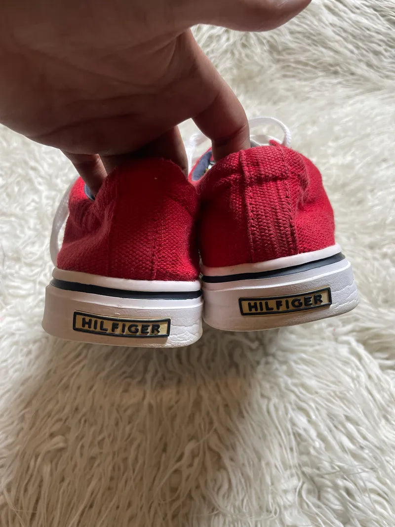 Tommy Hilfiger Red Knit Sneakers