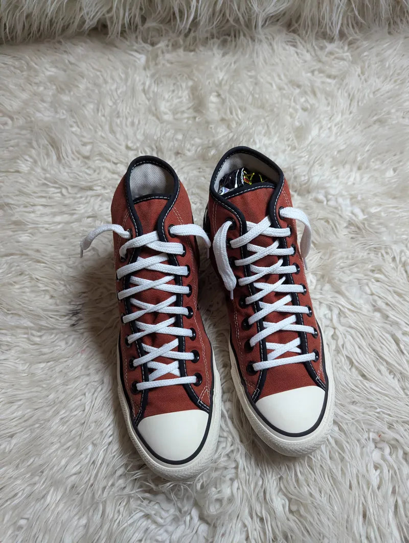 Chuck Taylor | red terracotta, black, and white  colorway | High top| Converse