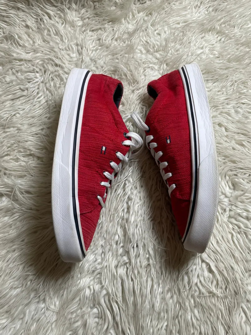 Tommy Hilfiger Red Knit Sneakers