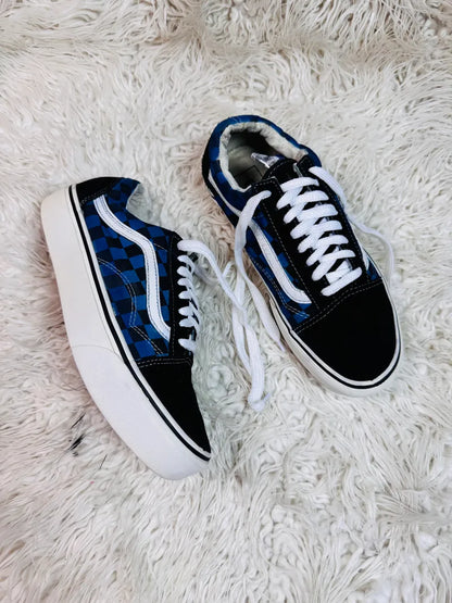 Vans | Black & White | Blue checkers | Old Skool