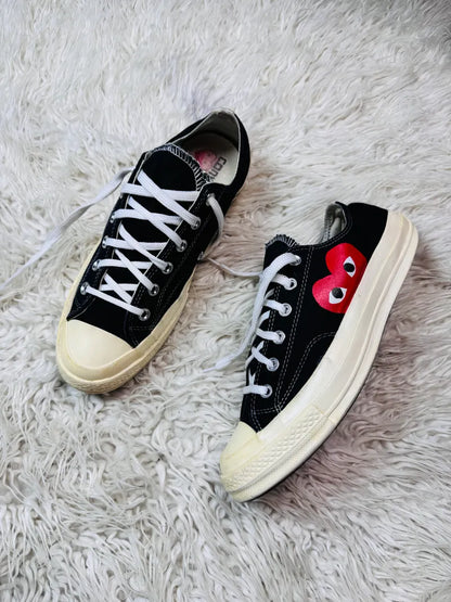 Comme des Garcons PLAY x Converse Chuck Taylor Black Sneakers