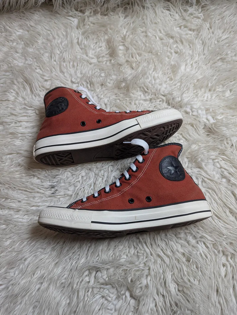 Chuck Taylor | red terracotta, black, and white  colorway | High top| Converse