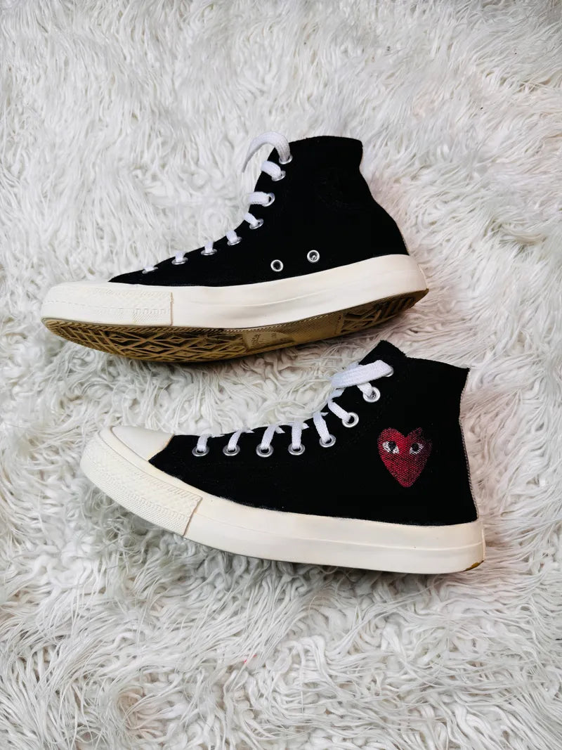 2012 CDG Comme des Garcons PLAY x Converse Chuck Taylor Black Sneakers
