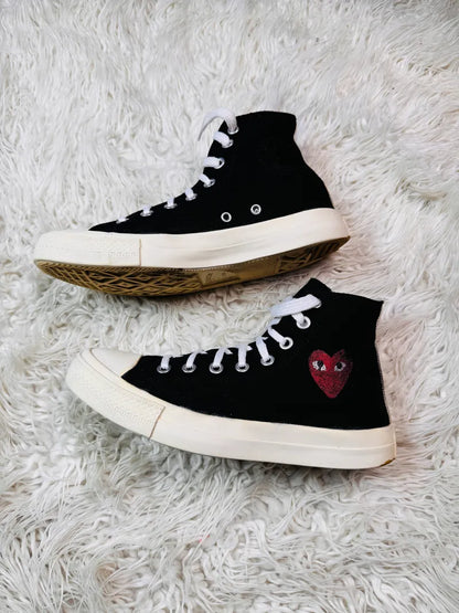 2012 CDG Comme des Garcons PLAY x Converse Chuck Taylor Black Sneakers