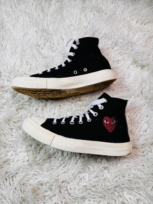 2012 CDG Comme des Garcons PLAY x Converse Chuck Taylor Black Sneakers