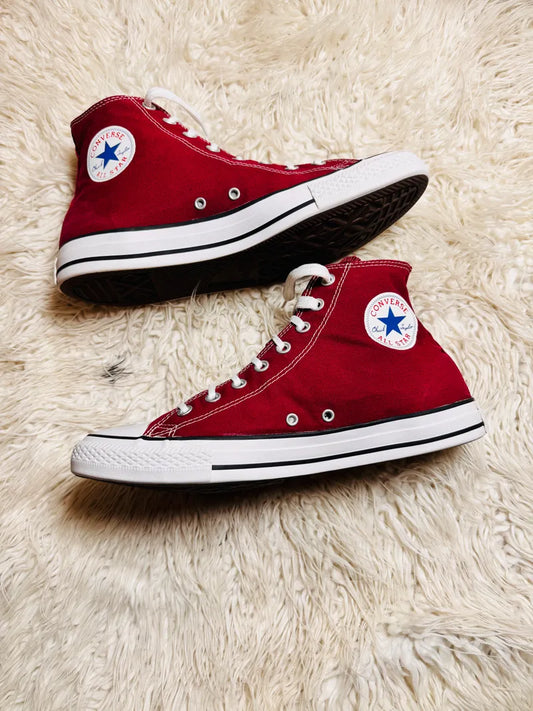 Chuck Taylor | white & Maroon | High top| Converse