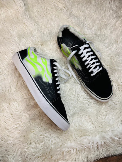 Vans | Green Fire | Black & White | Old Skool