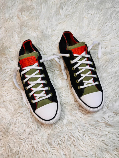 Converse Chuck Taylor All Star OX Kurim Unisex Shoes Fatigue Green/Black/Red