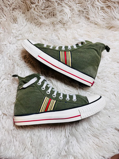 Forest  Green Hi Top Sneakers For Men's