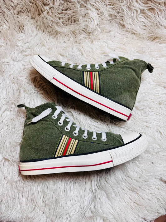 Forest  Green Hi Top Sneakers For Men's