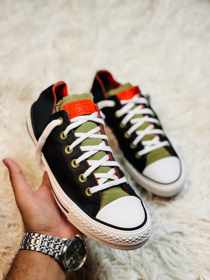 Converse Chuck Taylor All Star OX Kurim Unisex Shoes Fatigue Green/Black/Red
