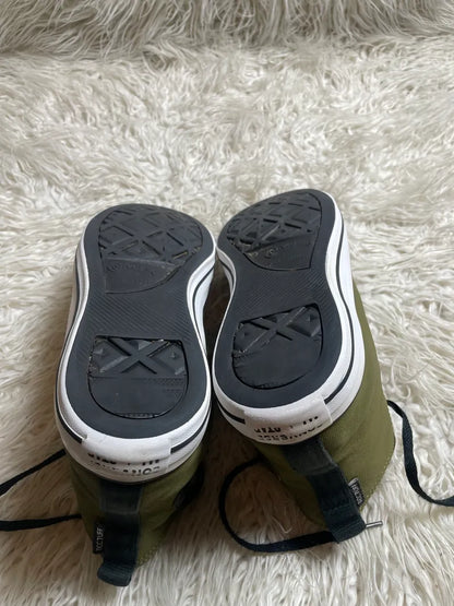 Converse Chuck Taylor All Star TecTuff high-top sneakers in a swamp green or dark moss colorway with black laces and a white rubber sole