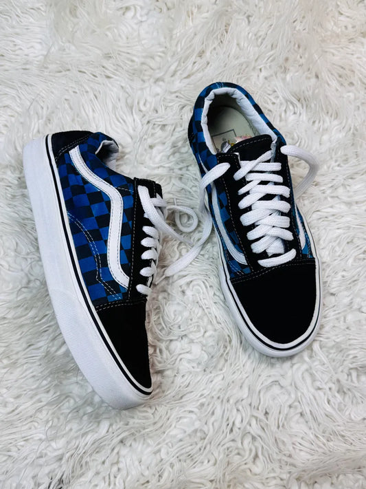 Vans | Black, Blue & White | Checkers | Old Skool