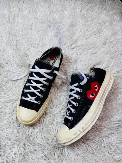 Comme des Garcons PLAY x Converse Chuck Taylor Black Sneakers