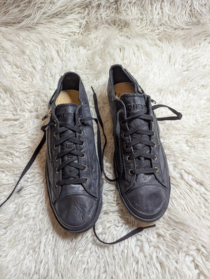 black leather Diesel Expo-Zip Low Sneakers