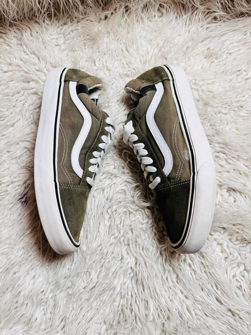 Vans | Green & White | Lo Top | Old Skool