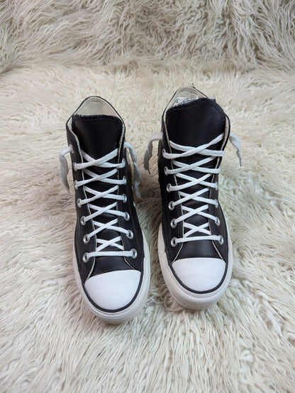 Chuck Taylor | Black & White | Leather | High top| Converse | Platforms