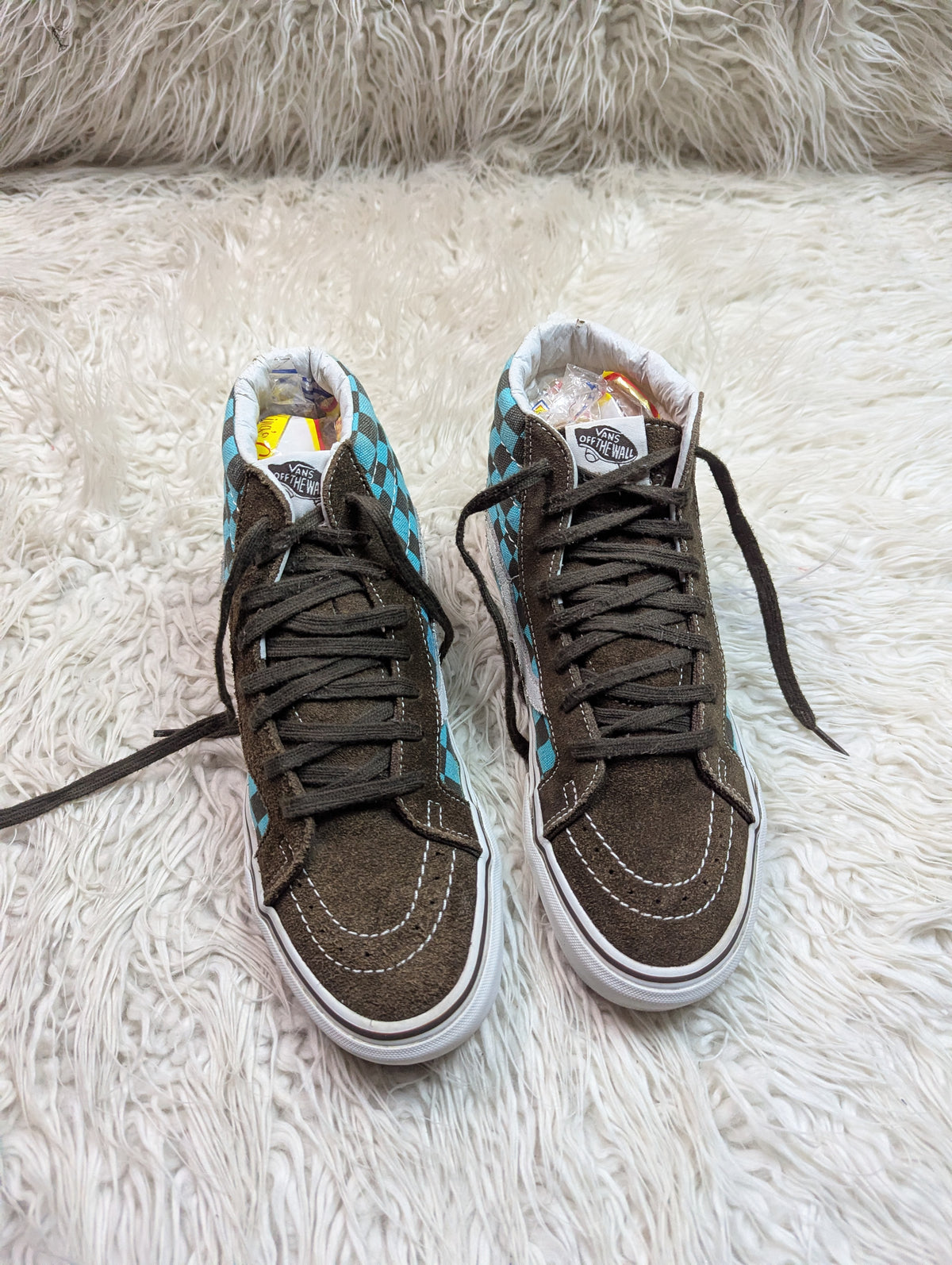 Vans | Brown & Green Check Board | Hi Top | Old Skool