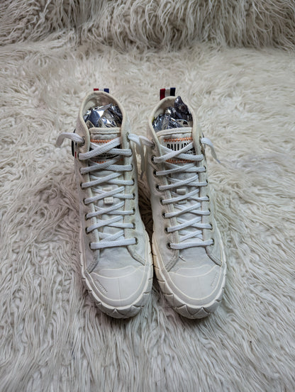 mid-top diamond-foxing canvas sneakers