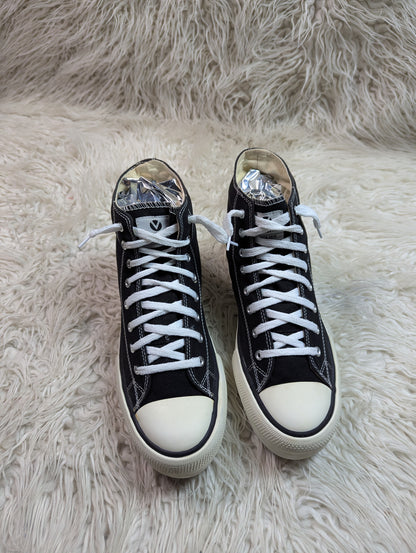 Victoria Tribu high-top canvas platform | Black & white