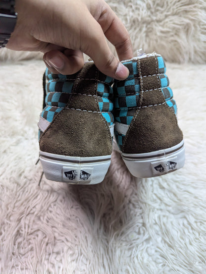 Vans | Brown & Green Check Board | Hi Top | Old Skool
