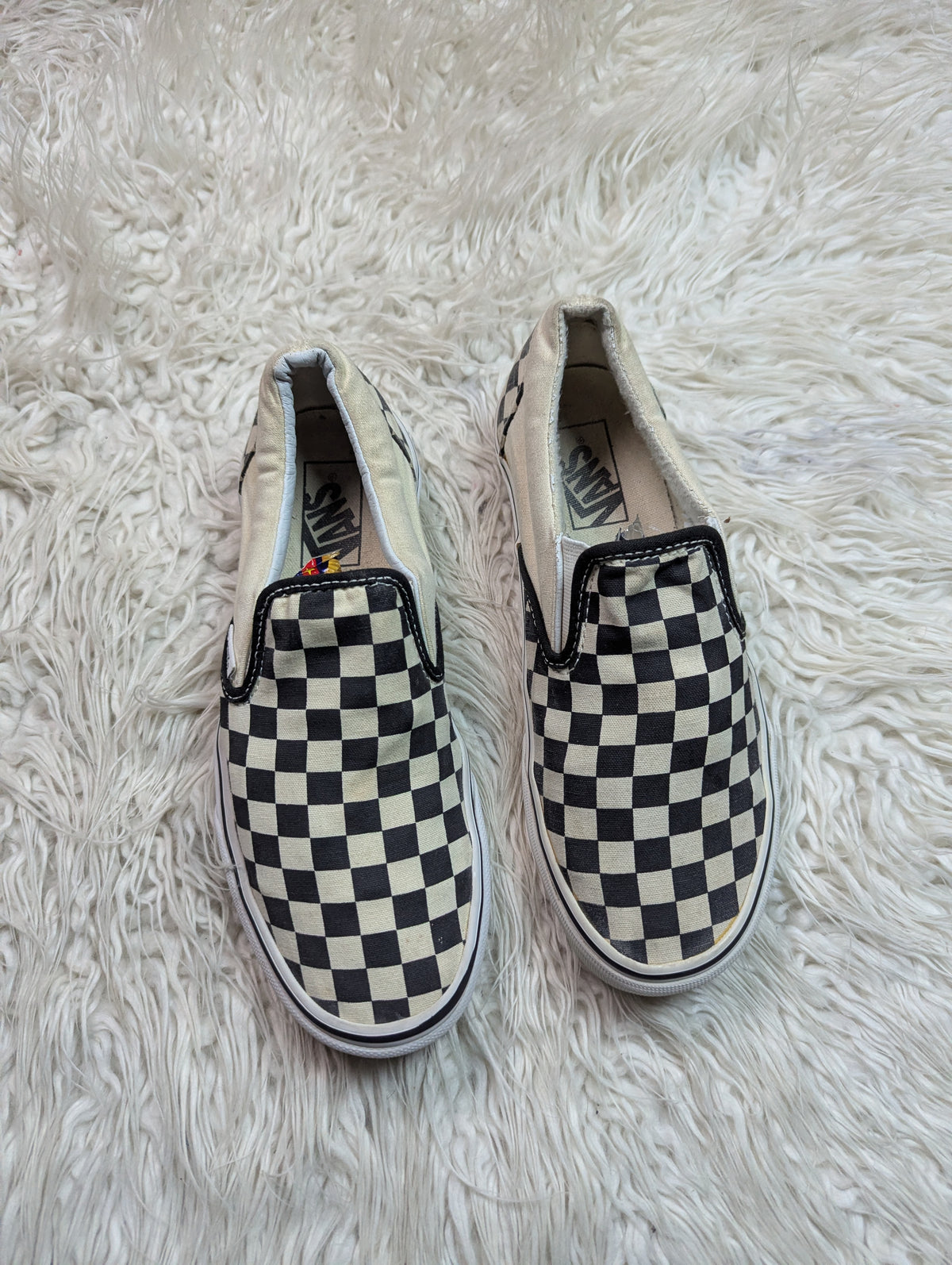 Vans | Black & White | Check Board | Slip Ons