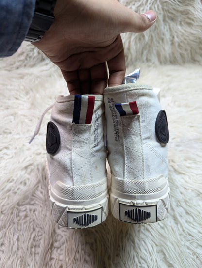 mid-top diamond-foxing canvas sneakers