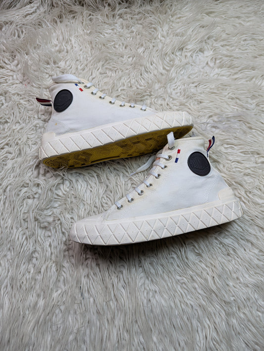 mid-top diamond-foxing canvas sneakers