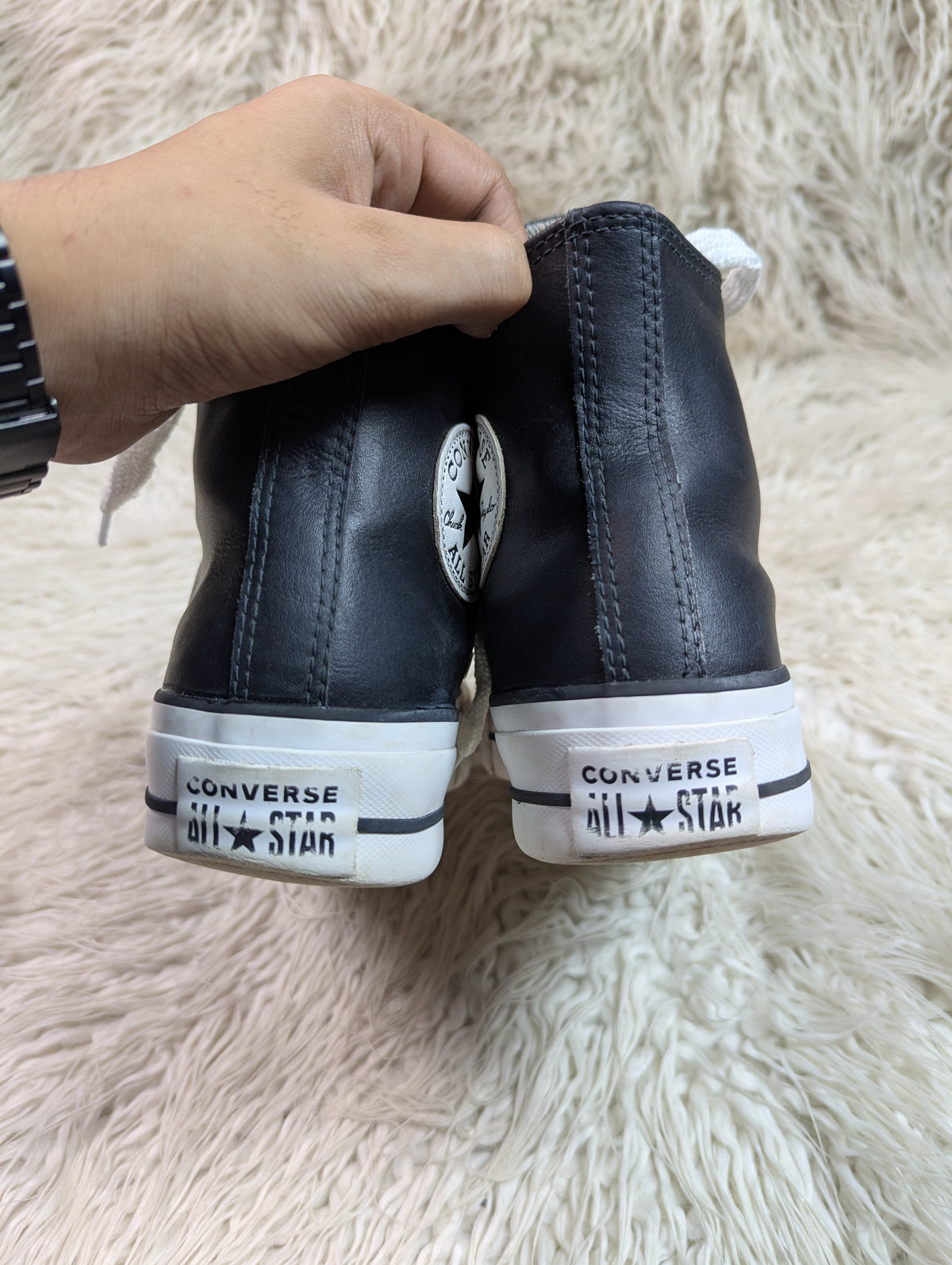 Chuck Taylor | Black & White | Leather | High top| Converse | Platforms