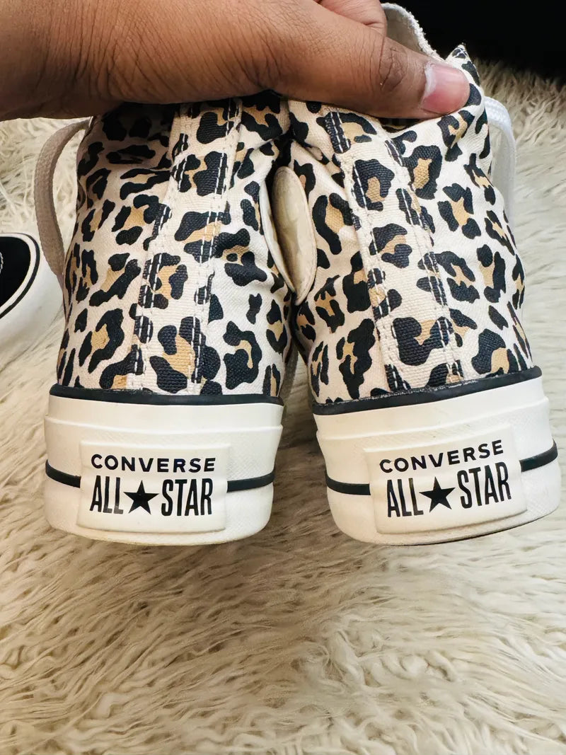 Converse Chuck Taylor Lift Leopard High Top Driftwood/Light Fawn/Black