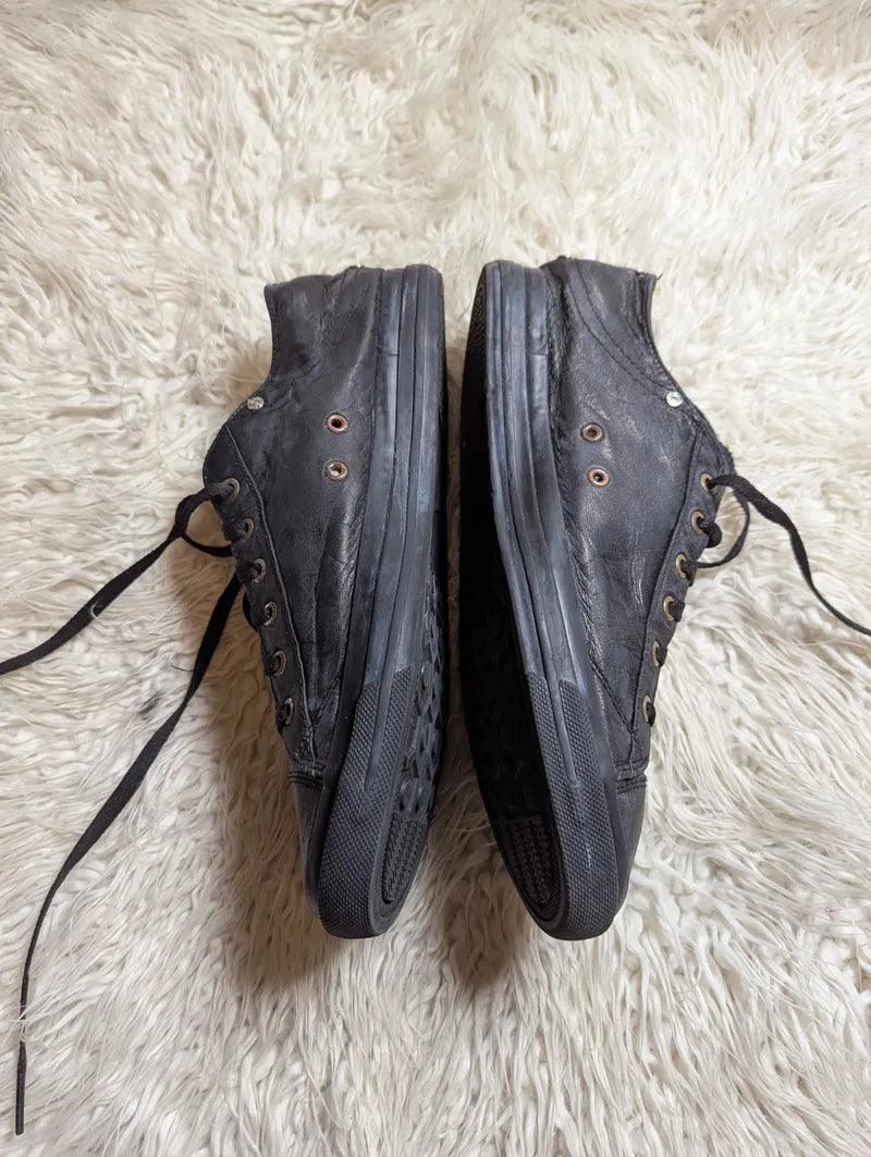 black leather Diesel Expo-Zip Low Sneakers