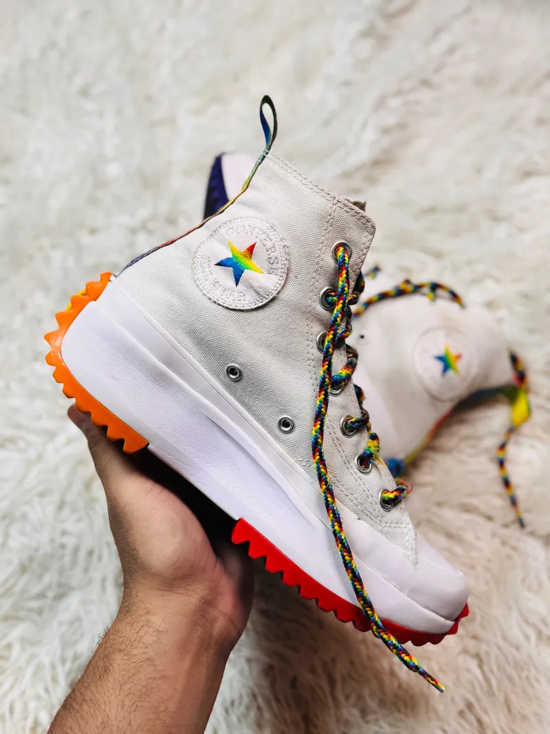 Converse Run Star Hike Hi Pride Rainbow High Top Sneaker White/Multi